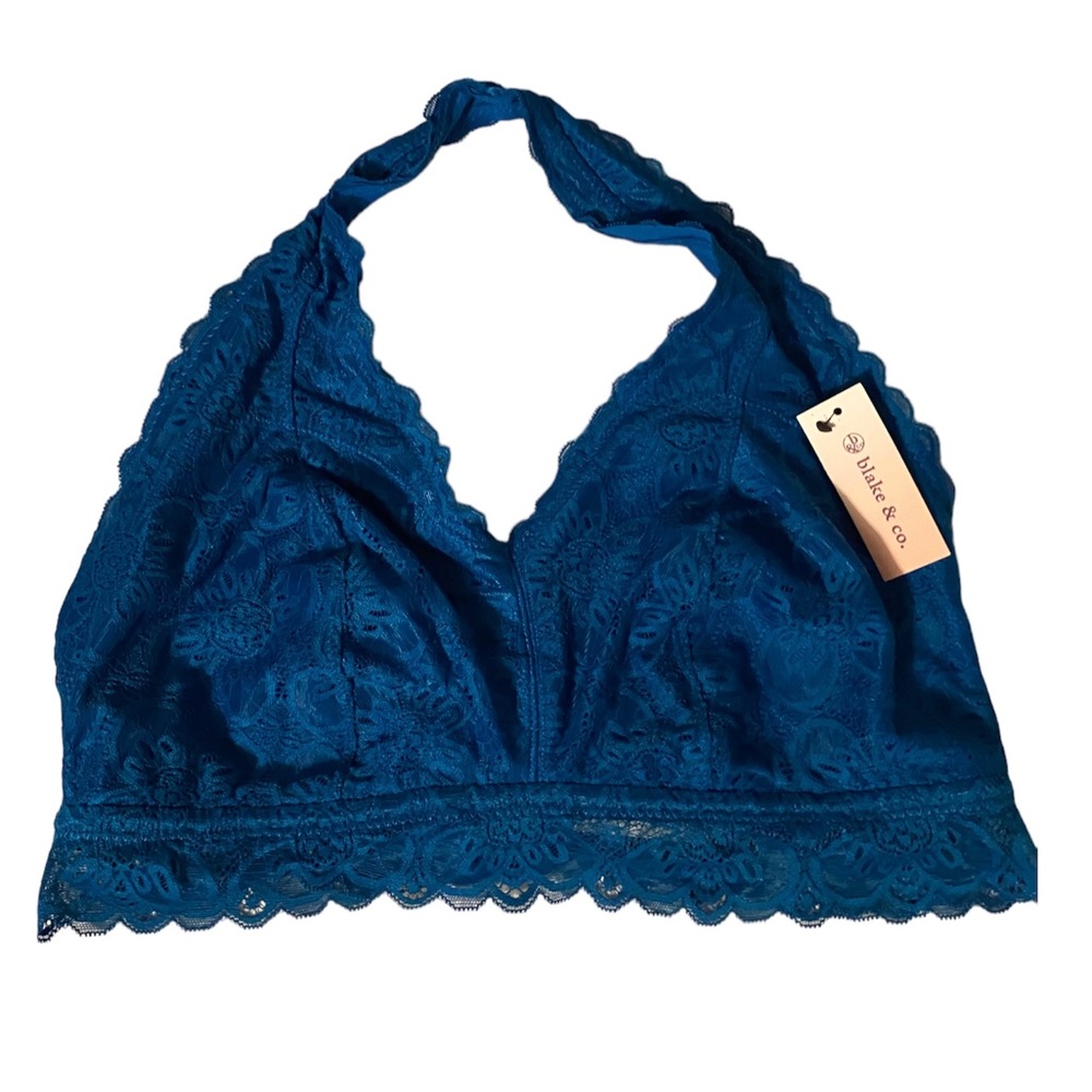 lace navy bralette - size 2x